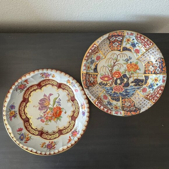 Daher Decorated Ware Tin Bowls // Lot of 2 // Vintage 1971 - Picture 1 of 10